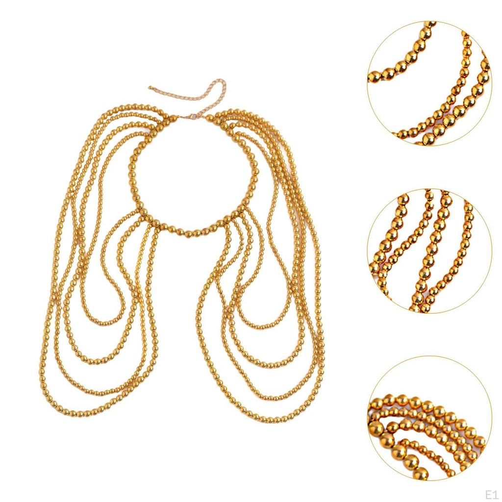 Corrente para o Corpo para Ombros, Joia com Design em Camadas de Contas