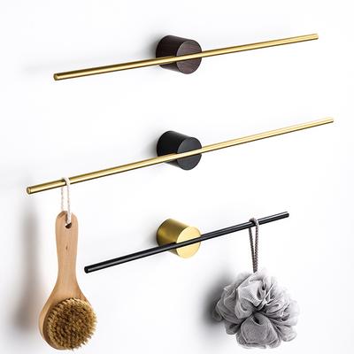 Towel Bar for Bathroom Kitchen Wall Hanger Black White Wood Gold Bath Towel Holder Rack Shelf Storage Space Aluminum 40 50cm