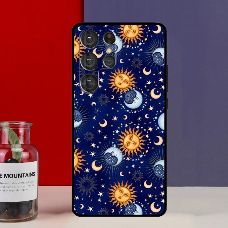 Vintage Moon and Sun Stars Funda Case For Samsung Galaxy S25 Ultra S9 S10 S20 S21 FE S22 S23 Plus S24 Ultra Phone Cover