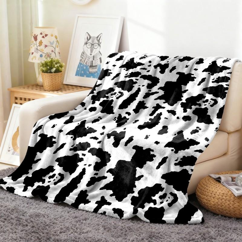 

1PC Throw Pink leopard pattern arts Cows pattern Flannel Blanket Thin Throw Soft Warm Blankets Festival Gifts for all season use 75cmx90cm