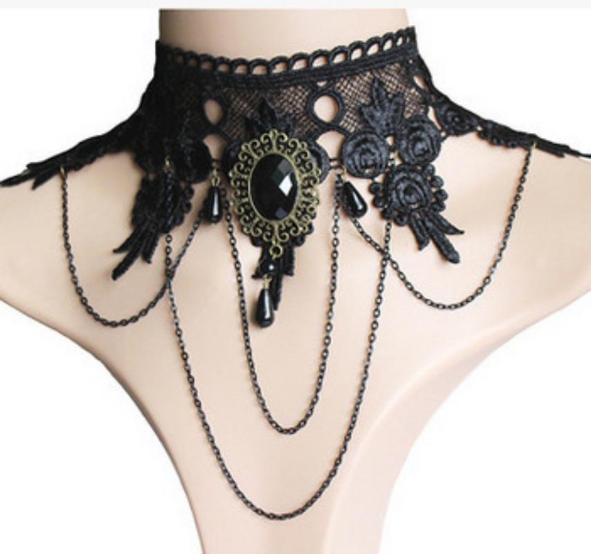 Lace Jewelry, European and American Lace Necklace, Versatile Neck Chain