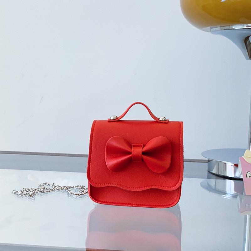 Fashion Girl Toddler Mini Crossbody Bag Pu Coin Purse With Butterfly Bow Decor