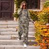 Women's Casual Round Neck Loose Fit Printed Sweatshirt and Sweatpants Set