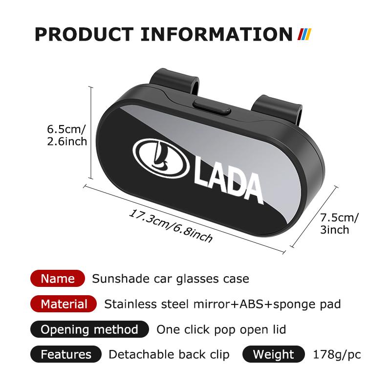 Multifunctional Car Sunglasses Case Glasses Clip Storage Accessories For Lada Samara Niva Vesta Granta Riva Priora 4x4 Urban WW1