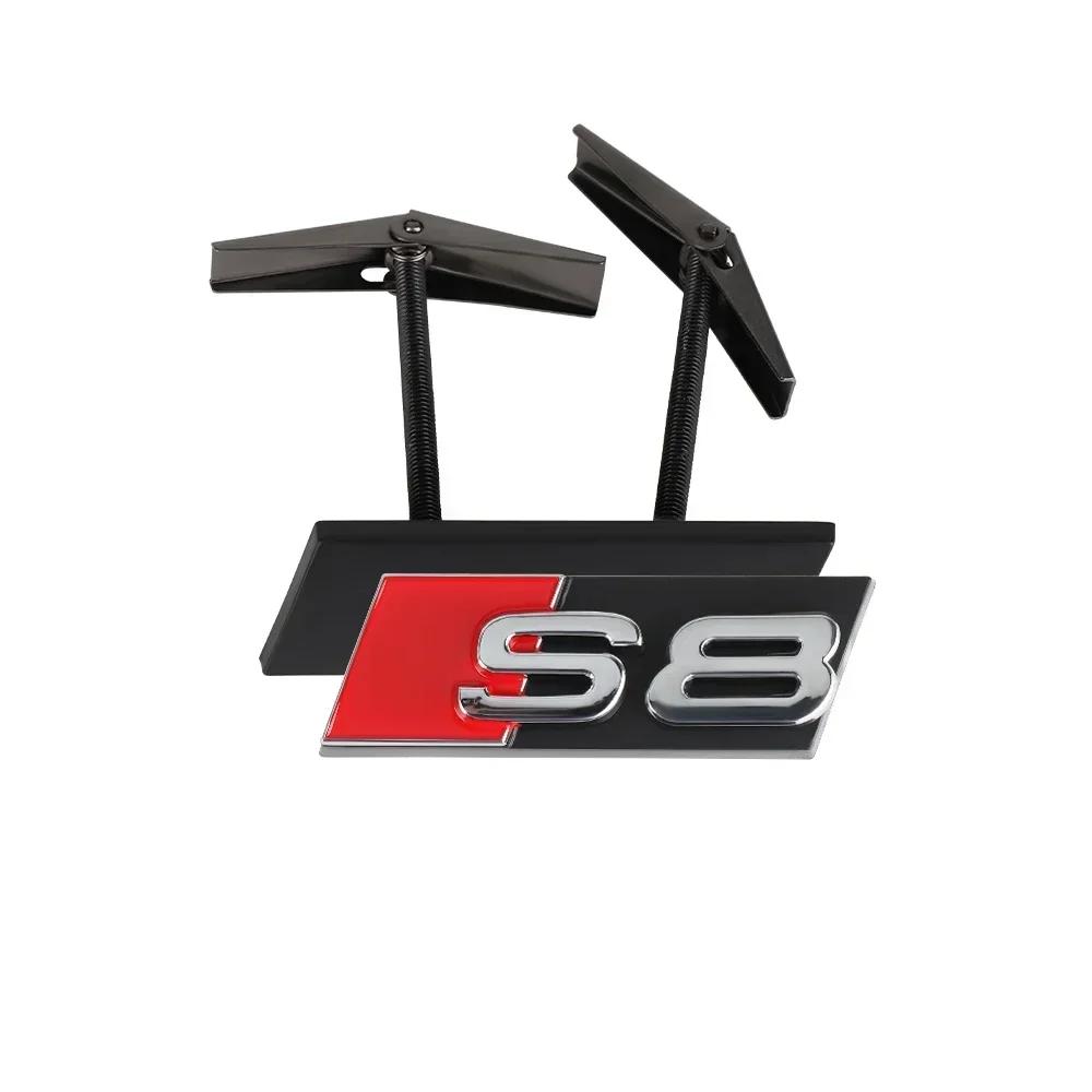 Audi ABS Plastic Car Front Grille Badge Emblem For Audi S3 S4 S5 S6 S7 S8 Exterior Modification Accessories Decoration Badge