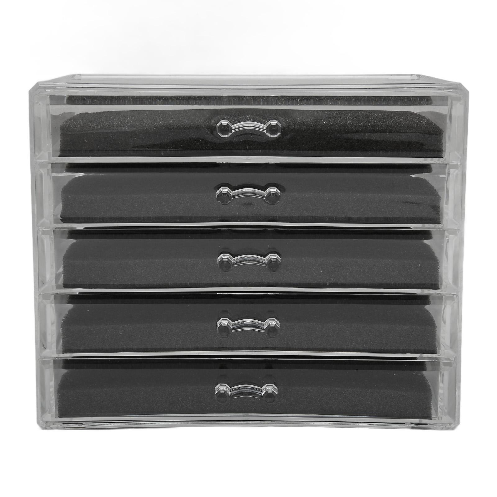

5 Layer Jewelry Drawer Storage Box Case Transparent Acrylic Desktop Cosmetic Makeup Drawer Storage Cabinet