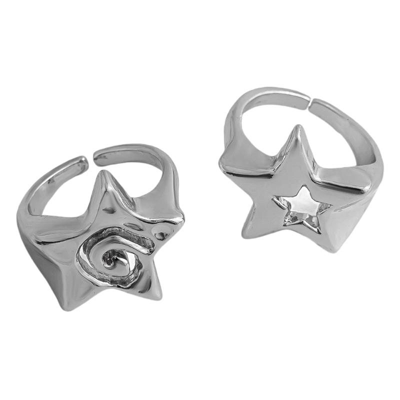 Fashionable Alloy Star Rings Contemporary Star Shape Rings Fashionable Finger Rings for Fashion Enthusiasts