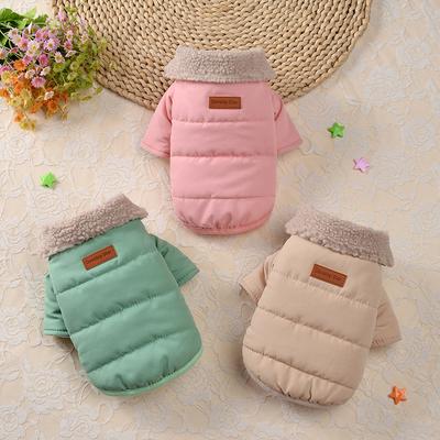 Winter Warmer Baumwoll Haustiermantel für Hunde Katzen Verdickte Kaltwetterbekleidung Anzug für Teddy Corgi Pomeranian Bichon Kleine Rasse Hundebekleidung Gemütliche Jacke