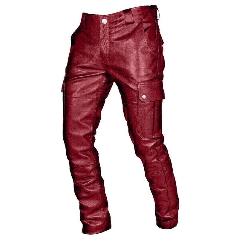 

Чоловічі гарні шкіряні штани Vintage Gothic Motorcycle Leather Pants Diablo Rock Pu Leather Pants XL