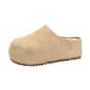 Winter Short Plush Women Mules Slippers Casual Shallow Slip On Ladies Comfort Outdoor Platform Flats House Cotton Shoes