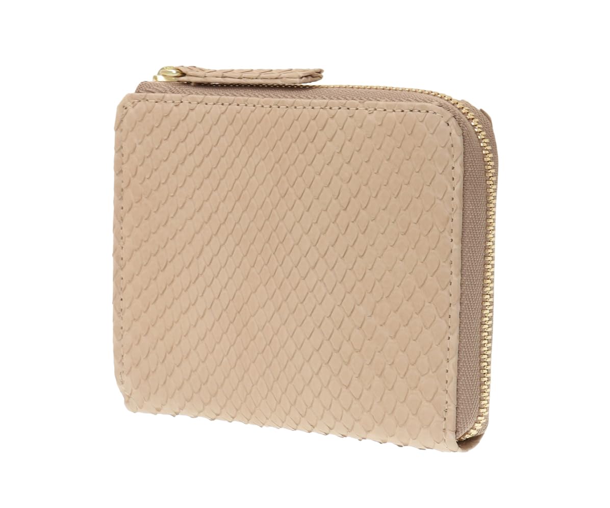 

Travel Wallet Gray Python Sand Beige [Genten]