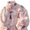 Women's Tie-dyed Lamb Wool Imitation Leather Jacket Women's Autumn and Winter Thickened Lamb Wool Top New Loose