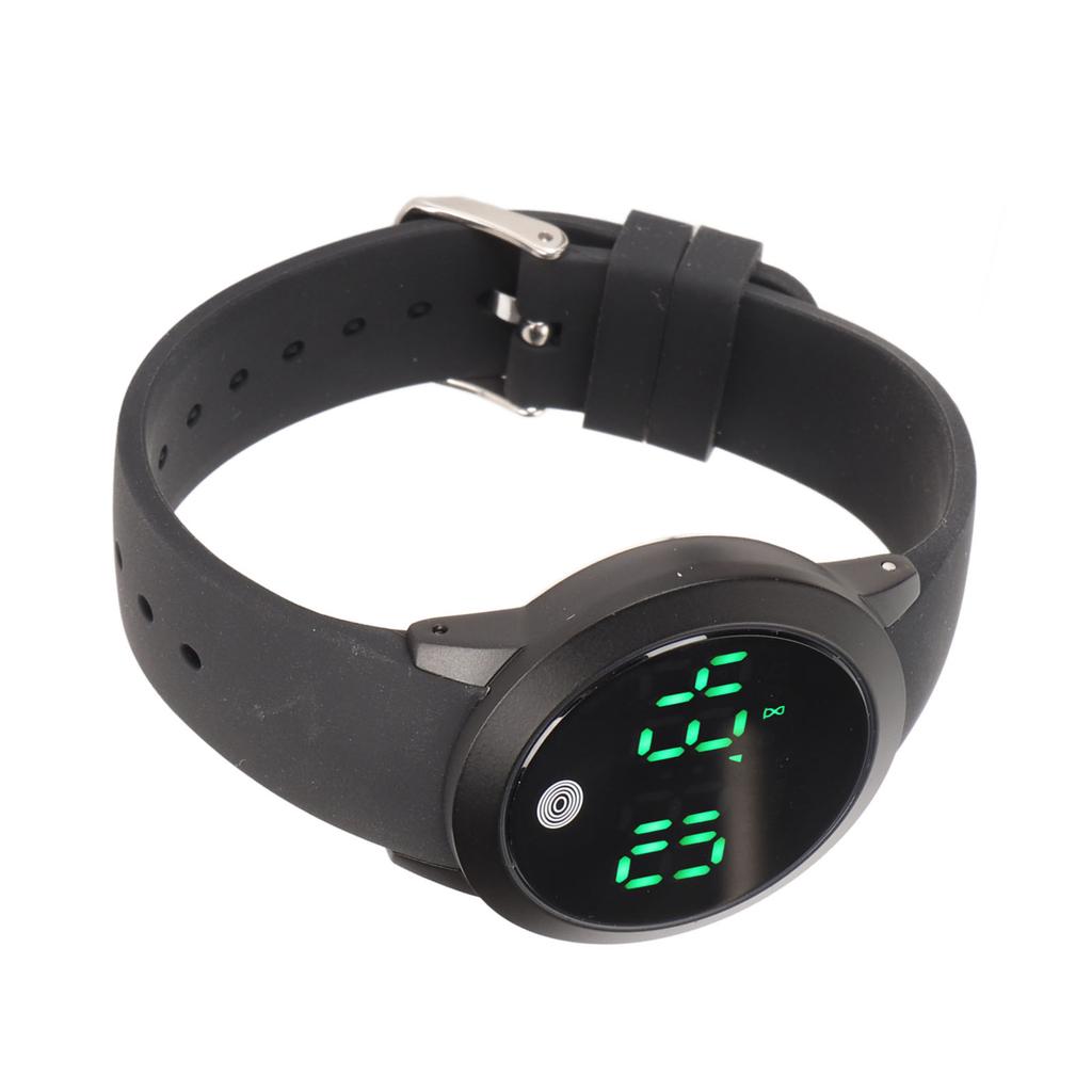 Digital Waterproof Watch Multifunctional Stylish Color Touch Screen Countdown Timer 12 24 Hours Sports Watch Black