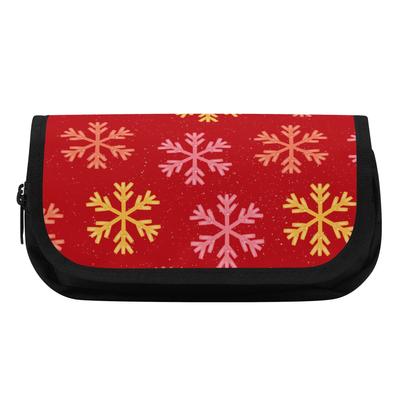 Pen Case Double Layer 300D Polyester Smooth Metal Zipper with Two Compartments for Pens Ruler Earphones Students for Students