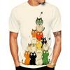 Pánské Módní 3D Tištěné Pánské Tričko Kulatý Výstřih Krátký Rukáv Trendy Street Wear
