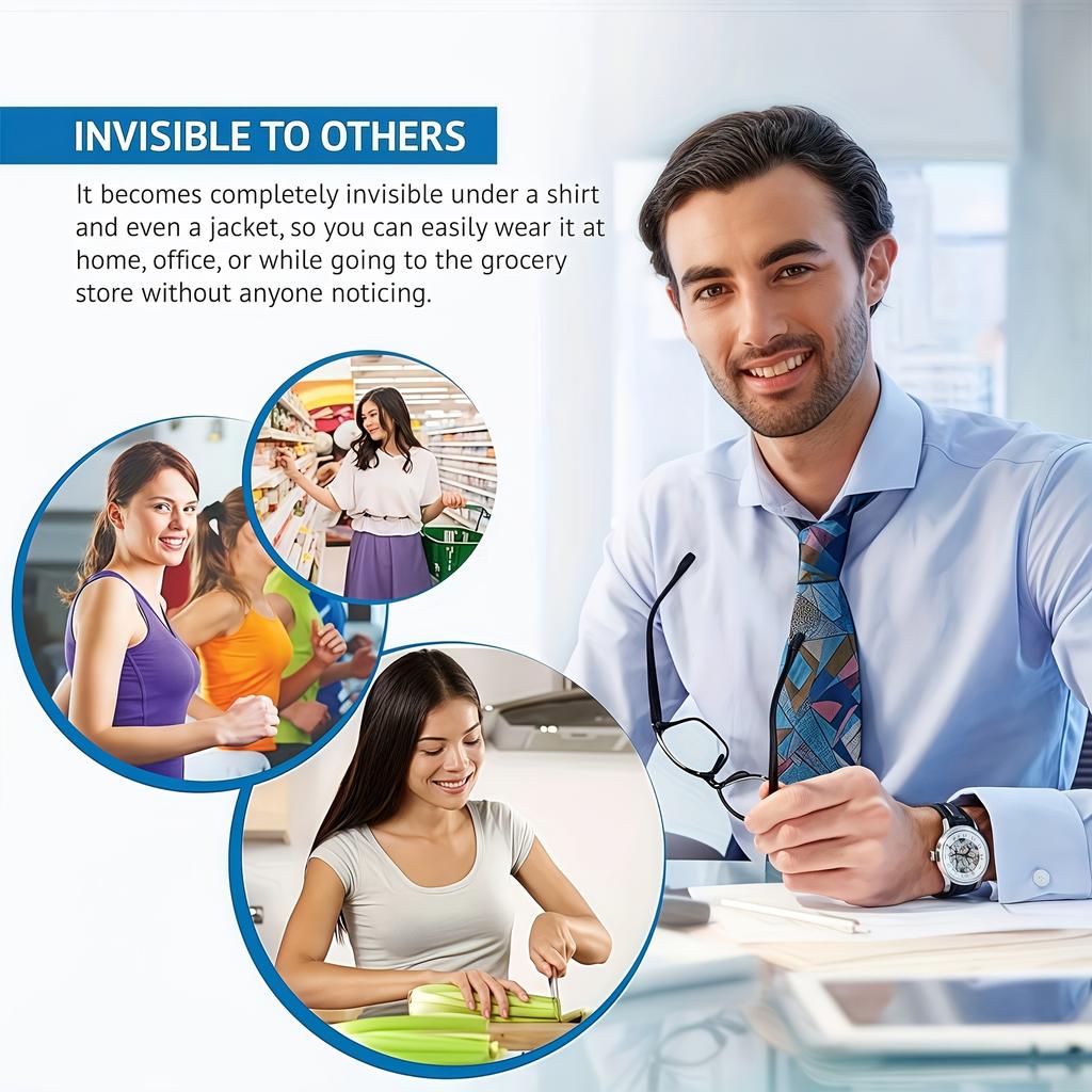 1-piece Invisible Back Aligner, Adjustable Adult Male and Female Corrective Straps, Sitting Posture, Clavicle Straps