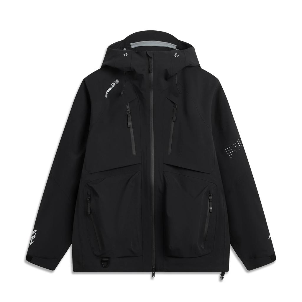 Li Ning Outdoor Series Sports Casual Simple Loose Hooded Zipper Solid Color Comfortable Versatile Windbreaker Unisex Outerwear AEMV037-1