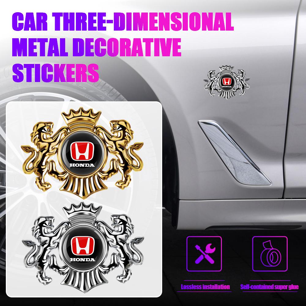 3D Car Metal Badge Stickers Body Trunk Emblem Decoration Decal For Honda Accord Mugen Civic CRV Jazz City Odyssey Accessories