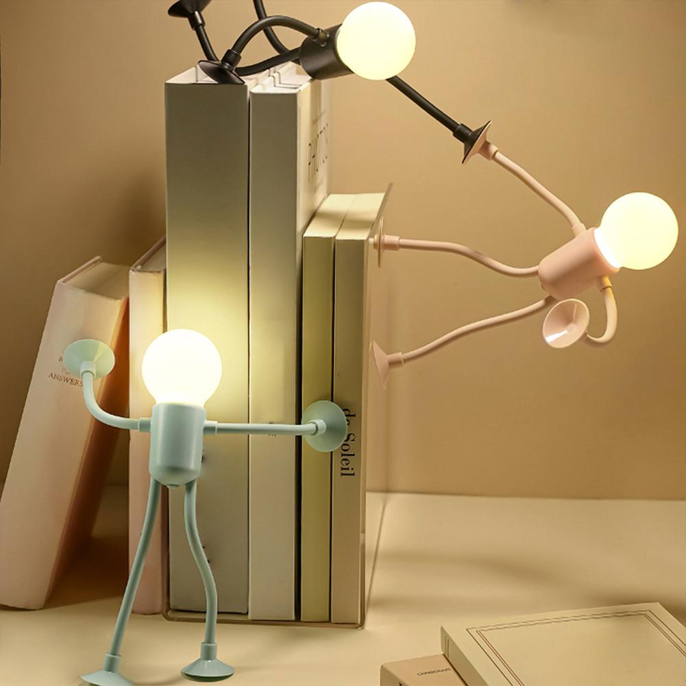 

Twistable Night Light Creative Cute Funny Bulb Man Bedroom Dorm Lamp Girls Gift Stress Relief Toy Flexible Portable Table Lamp рожевий