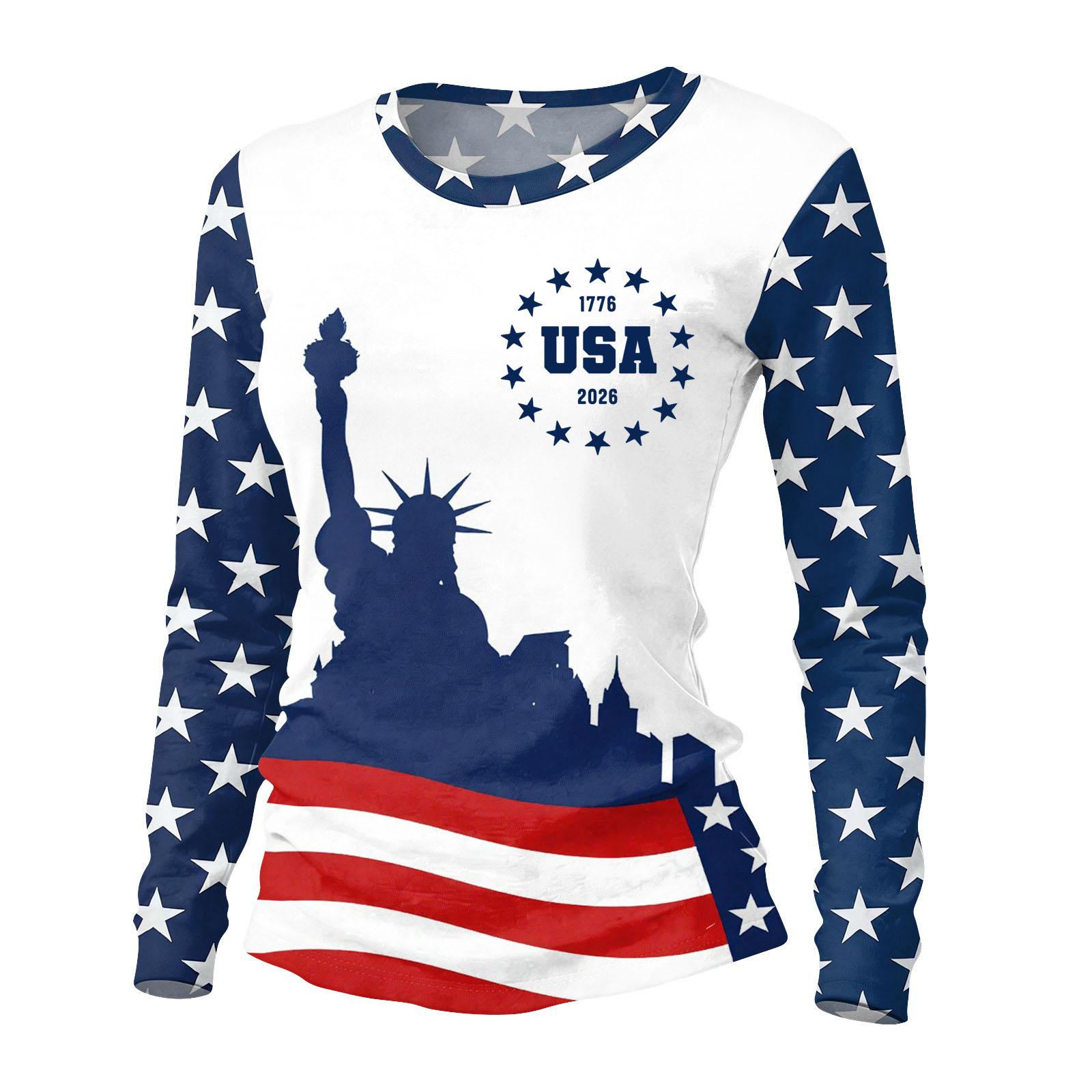 

Женский модный повседневный топ-свитер с принтом, круглым вырезом и длинным рукавом XXXL синий