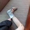 Fashion New boots women's summer short barrel pointed toe thin heel sequined cat heel fashion explosive temperament cool boots