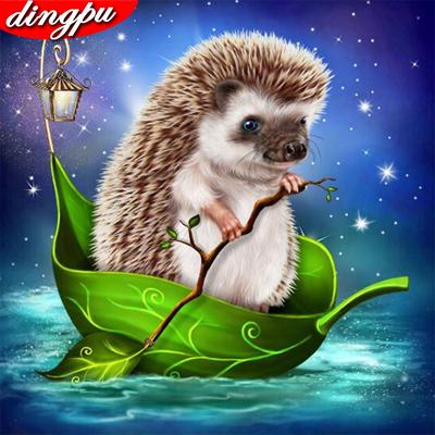 5D DIY diamantová malba plné kolo Hedgehog Diamond Art Embroidery Animal