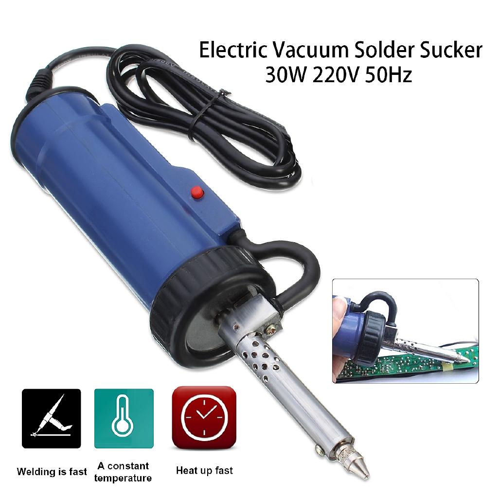 220V 50Hz Solder Sucker Electric Vacuum Desoldering Pump Iron Guns Soldering Repair Tool with Nozzle and Drill Rod 30W