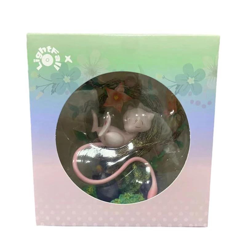 in-stock 15cm Mewtwo Anime Figure Gk Cute Mew Luminescent Manga Statue Pvc Action Figurine Collectible Model Toy Gift