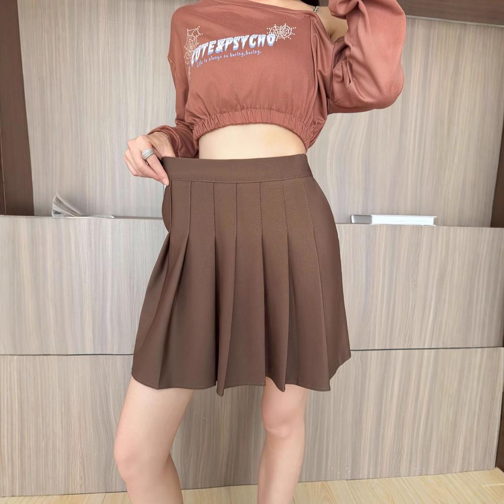 Skládaná sukně ve stylu preppy pro ženy v letní bílé barvě, krátká sukně, japonská sukně s vysokým pasem, slim, velká velikost, áčková sukně