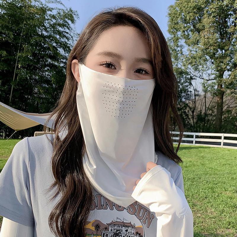 Breathable Soft Ice Silk Uv Sun Protection Face Mask Adjustable Summer Outdoor Activities Unisex Face Scarf