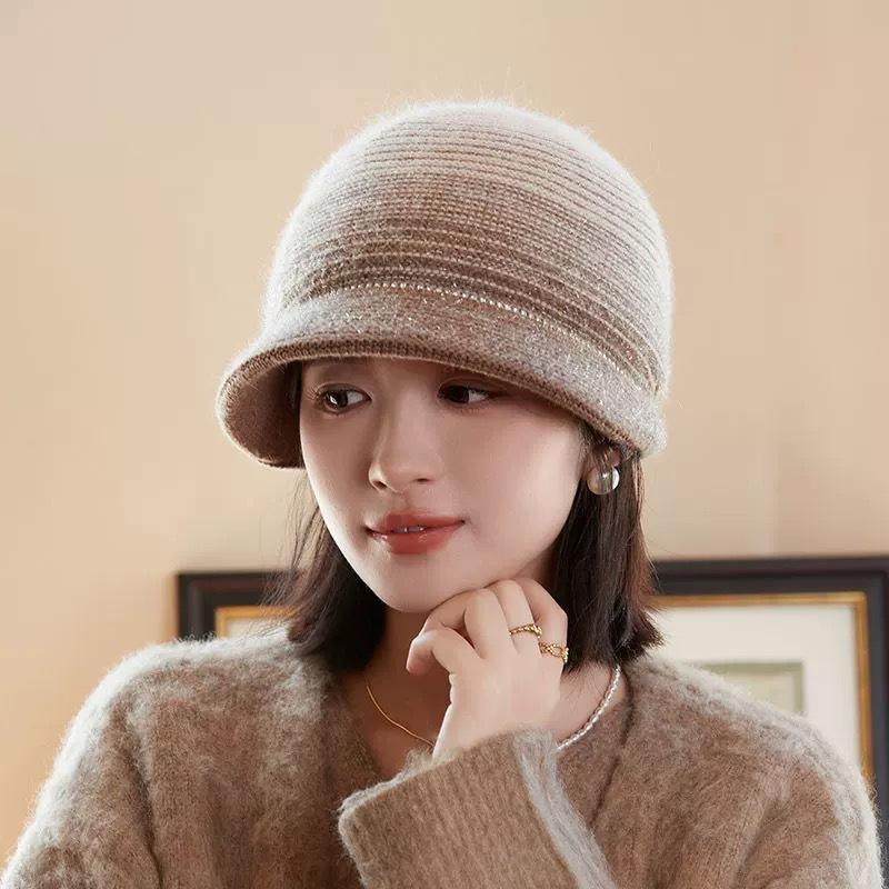 Wool Beret Hat for Women, New Autumn and Winter Big Head Circumference Knitted Hat, Cold Hat, Fashionable and Trendy Mom Hat