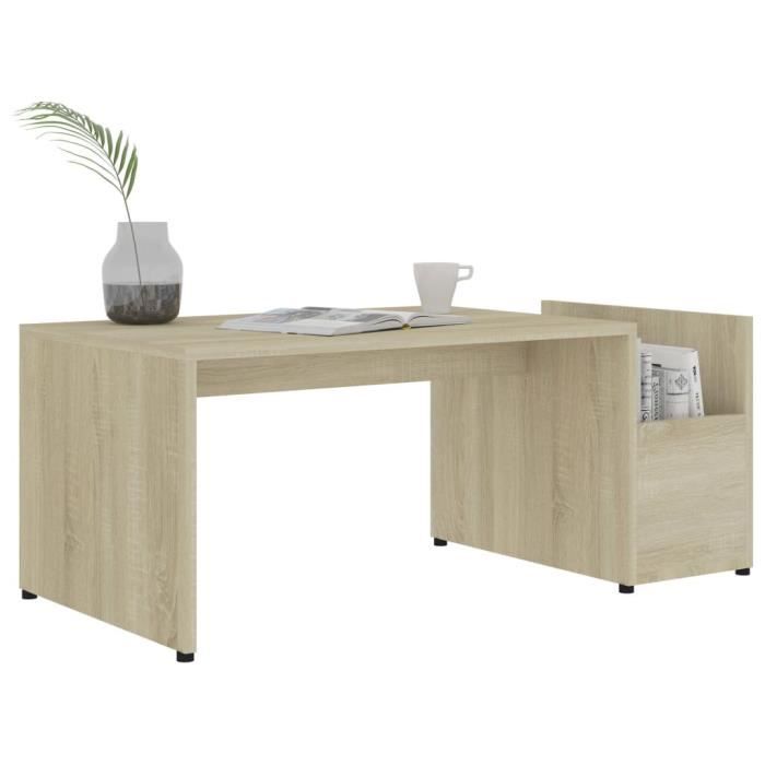 Table basse - vidaXL - Chêne sonoma - 90x45x35 cm - Aggloméré - Design contemporain