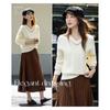 Demana Women's Ladylike V-Neck Cutout Knit Sweater