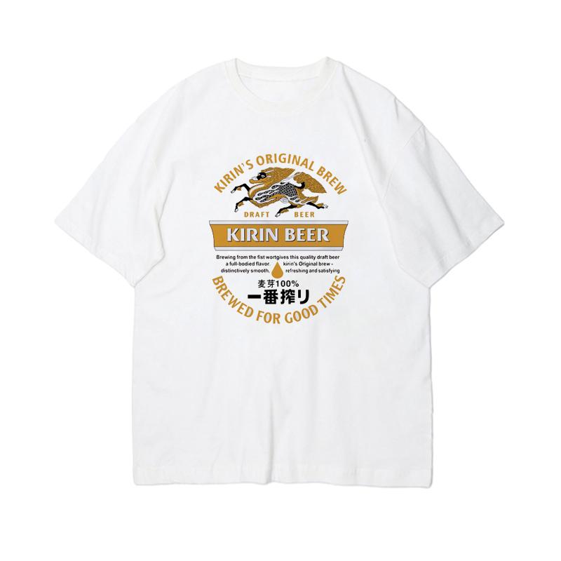 Neues Sommer Japanisches ASAHI Draft Bier Kurzarm Kirin Bier Ein Hauch von Asahi Geschmack Japanischer Retro-Stil Herren T-Shirts