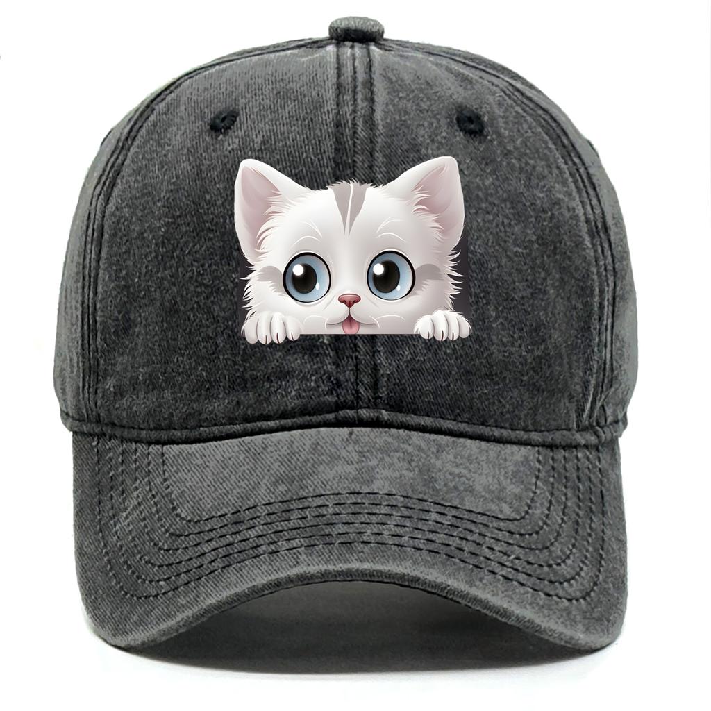 Cute Cat Print Snapback Sun Hat Cat Avatar Woman's Cap Cozy Adjustable Strap Baseball Hat Perfect For Outdoor Accessory