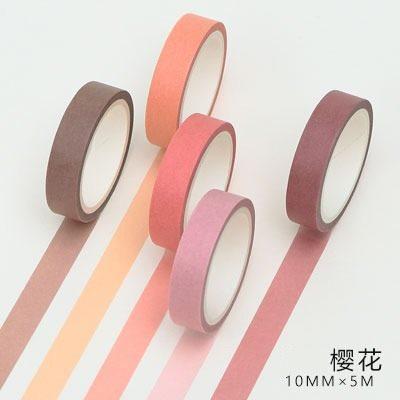 

5rolls/set Handbooks and Paper Tape Handbooks Basic Solid Color Girl Diary Decorative Stickers