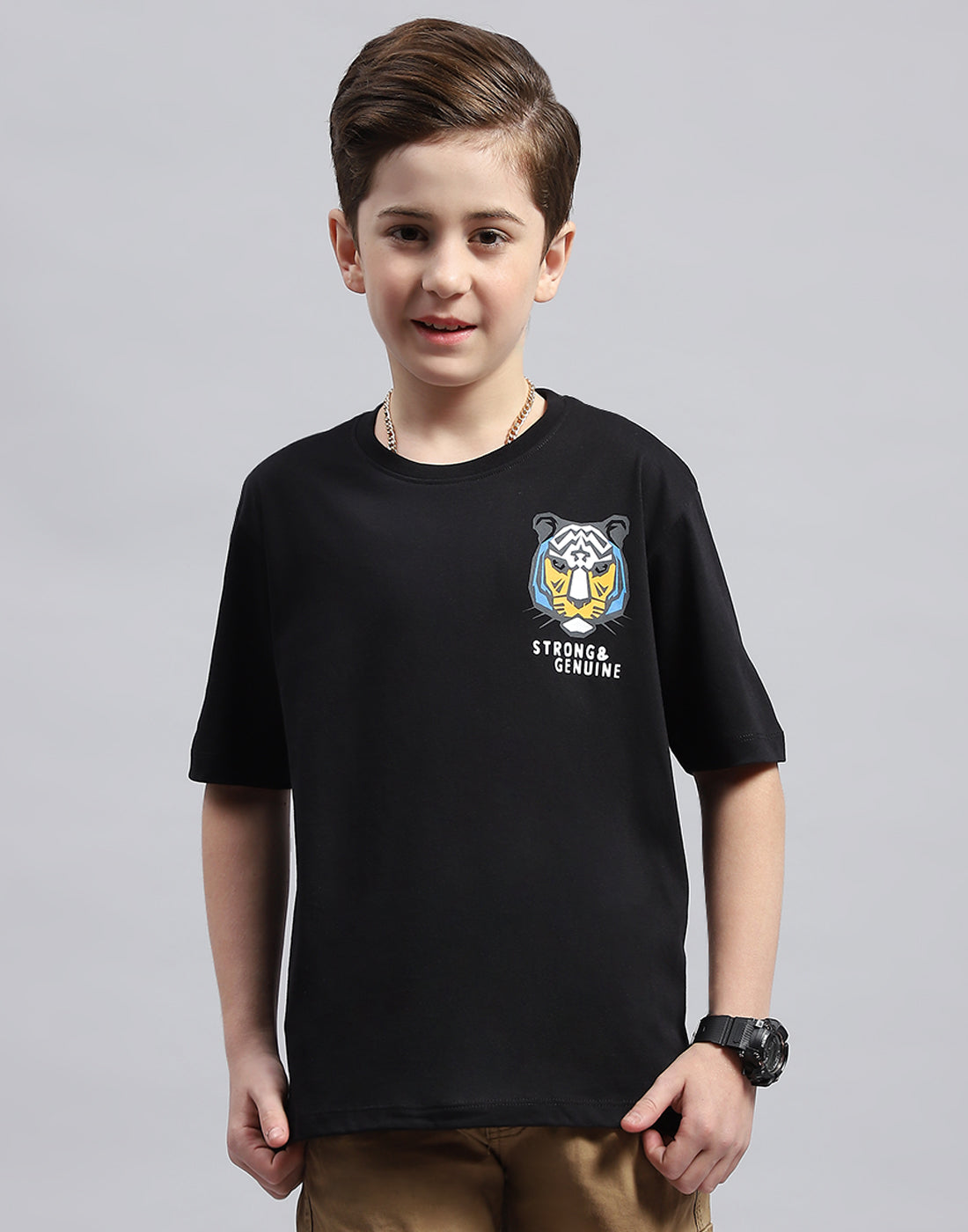Monte Carlo Boy Regular Fit Black Tshirt 7-8 Years