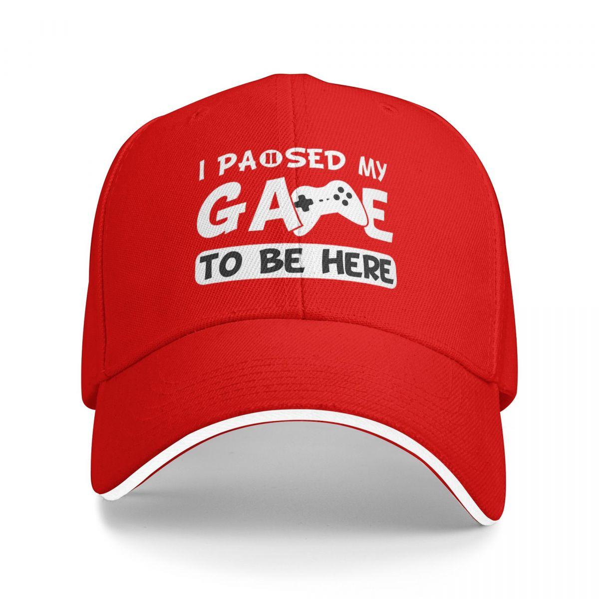 

I Paused My Game To Be Here Game Controller Baseball Caps Snapback Baseball Hats Breathable Casual Casquette Outdoor Unisex One Size