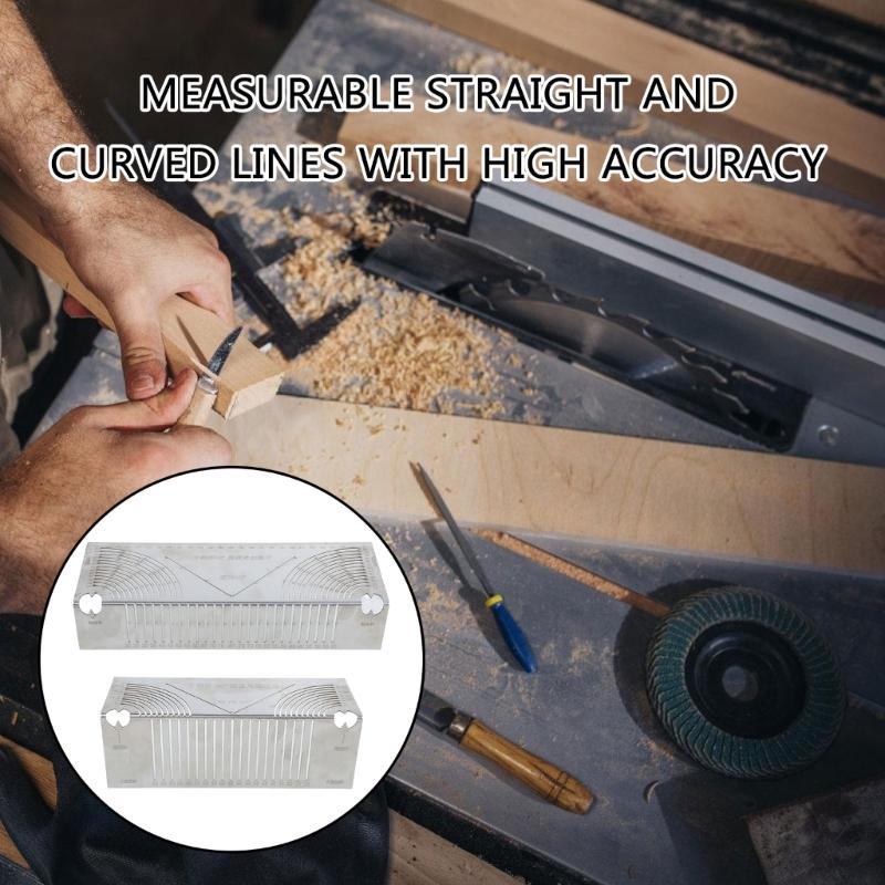 Rounded Corner Drawing Ruler Square Tube Multifunctional Folding Right Angles Drawing Tool Line Drawer Drawing Ruler