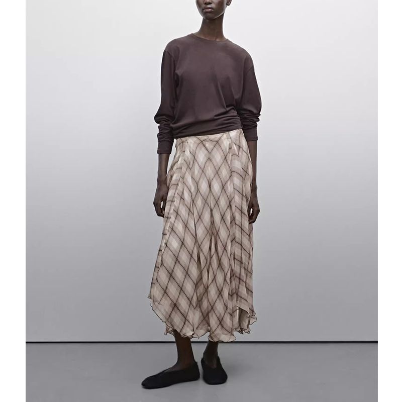 Summer New Fashion Casual Snake Pattern Print Asymmetrical Wide Swing Mid Length Long Length A- line Skirt 5233882