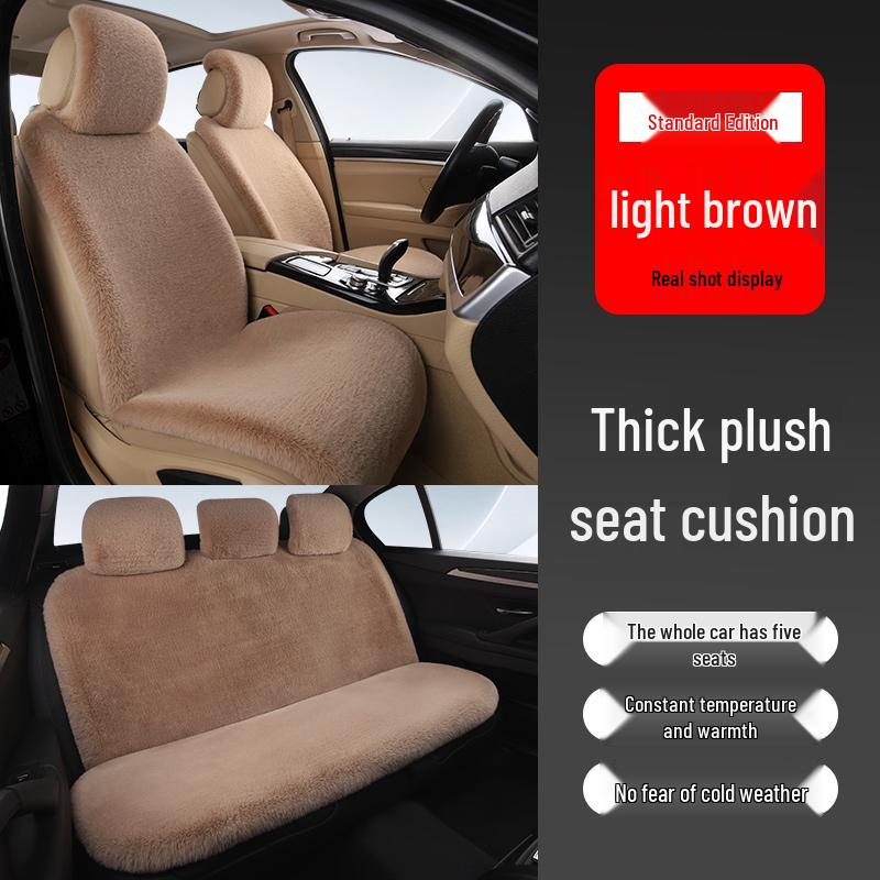 Universal Plush Car Seat Cushion: Thick, Warm Winter Rabbit Fur Cover