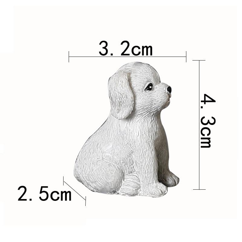 Creative Small Cute Resin Animal Shape Flower Pet Figure Diy Micro Landscape Doll Ornament