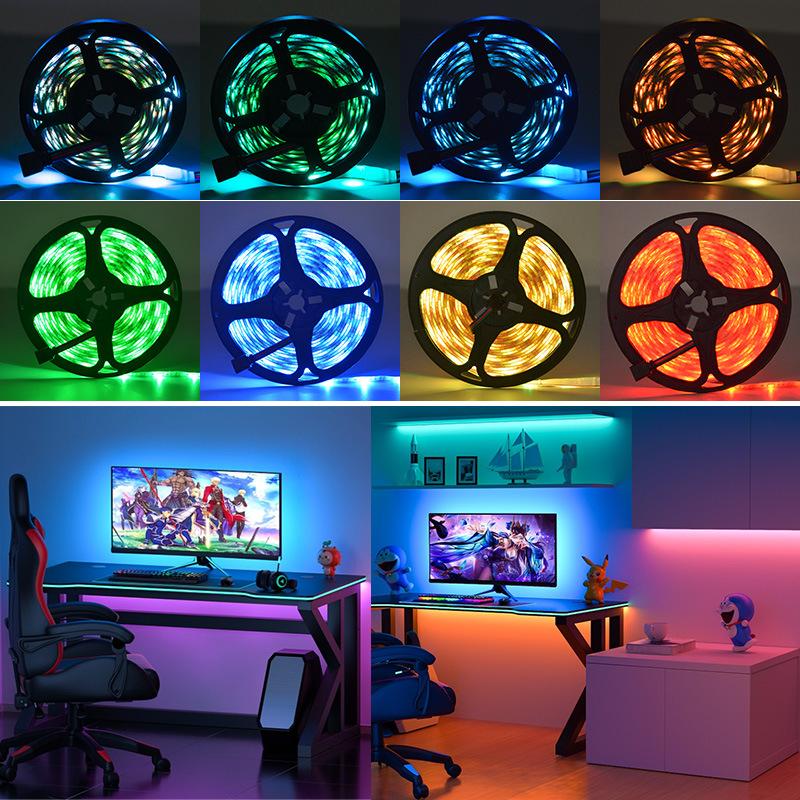 Modern LED Light Strip RGB Iridescent Color Controlled With Mobile App For Living Rooms Bedrooms Bars Computer Room Indoor Light