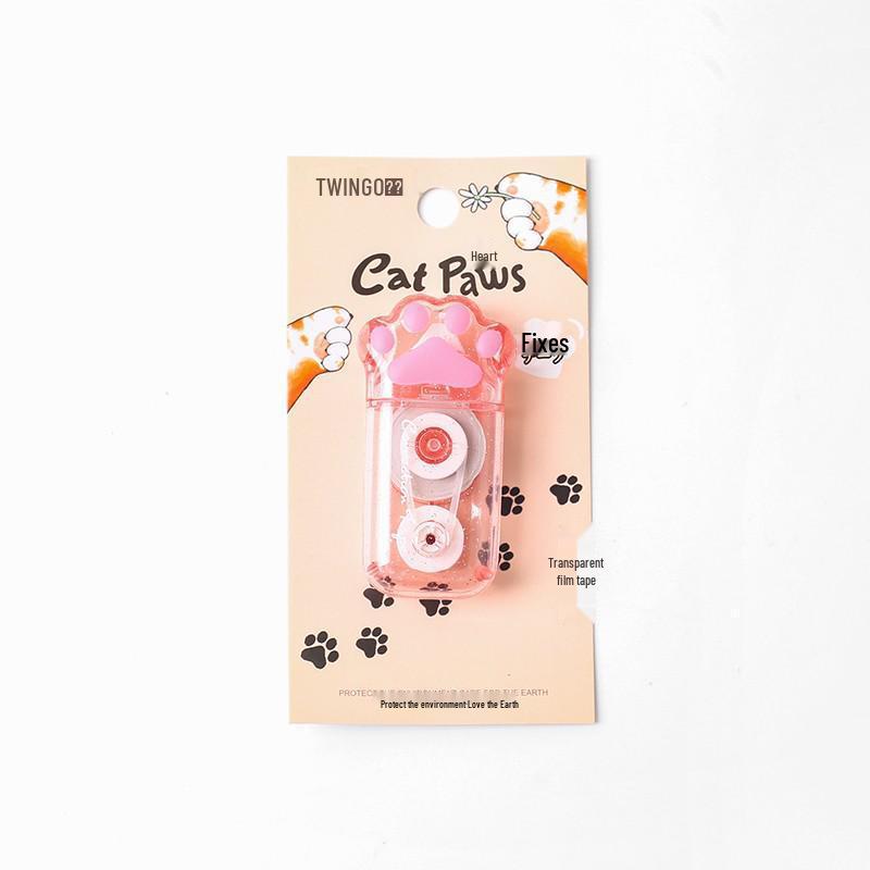 Portable Cat Paw Correction Tape - Cute, Creative, Large Capacity, Transparent, Mini Study Supplies for Students