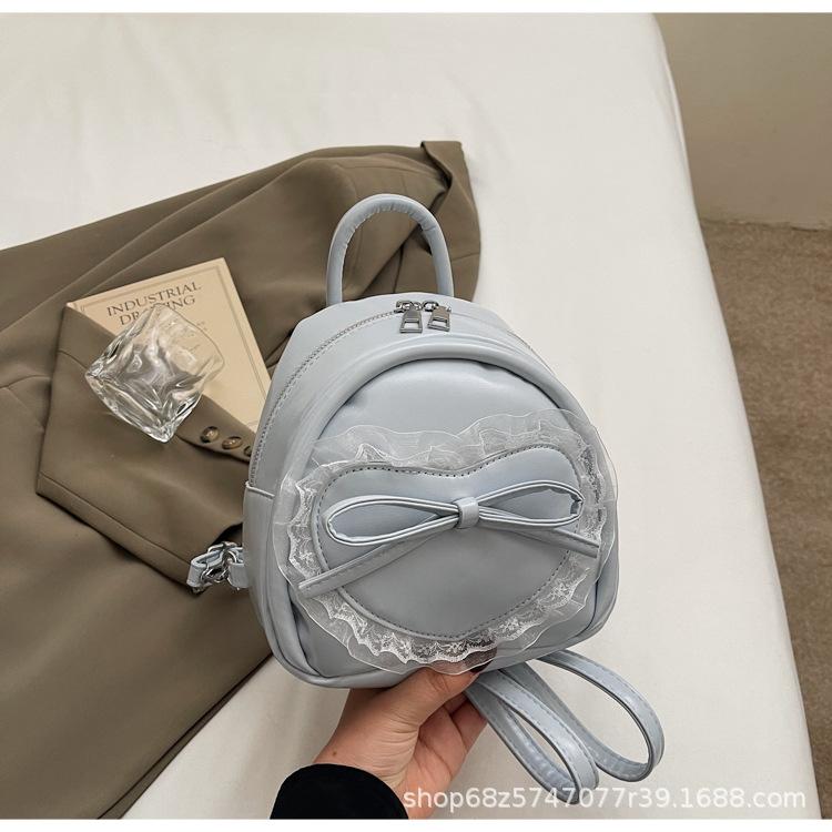 Fashion New Bow Korean Lace Love Sweet Bag 2025 Student Large Capacity Handbag Backpack