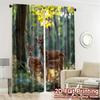 2pcs   2D FLAT PRINTING Curtains (Without Rod) Sunlit Deer Duo Modern Modern Curtains Versatile Fabric Curtains Versatile All
