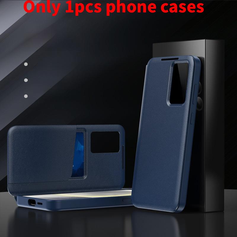 Smart View Window Leather Phone Case With Card Slot For Samsung Galaxy 5g S25