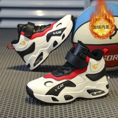 Kindersportschuhe Winter Samt verdickt warm KinderSchuhe mittlere und kleine Kinder Leder wasserdicht Basketballschuhe Jinjiang Schuhe