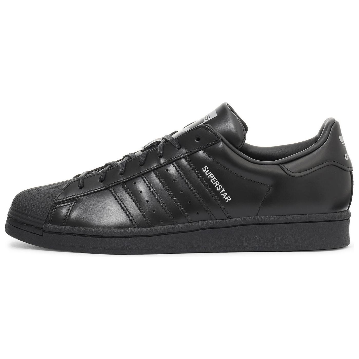 

Adidas Originals SUPERSTAR Стійкі до стирання Дихаючі Низькі Скейтбордичні Кросівки Унісекс Чорні IG8663 43⅓