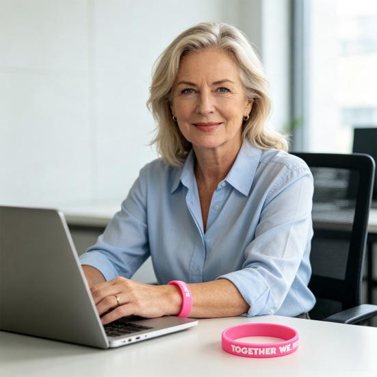 Unterstützungsband-Armband für den Bewusstseinsmonat 6 Stück Brustkrebs-Armbänder Damen, Rosa Liebesthema Silikon-Armbänder Armbänder, Hoffnung Glaube